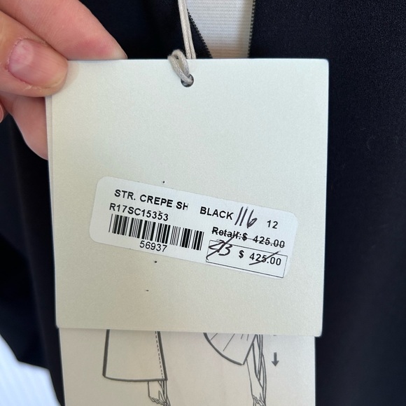 NWT Tibi Sculpted Sleeve Shift Dress in Black Women’s Size 12 $425 Retail - Picture 12 of 12